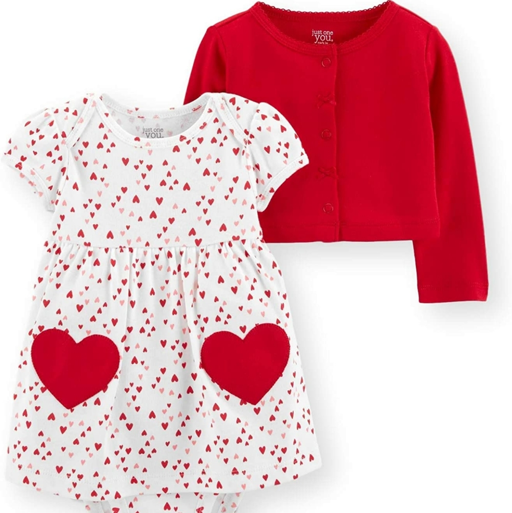 Carter's Valentine's Day Dress and Cardigan 6 mos.